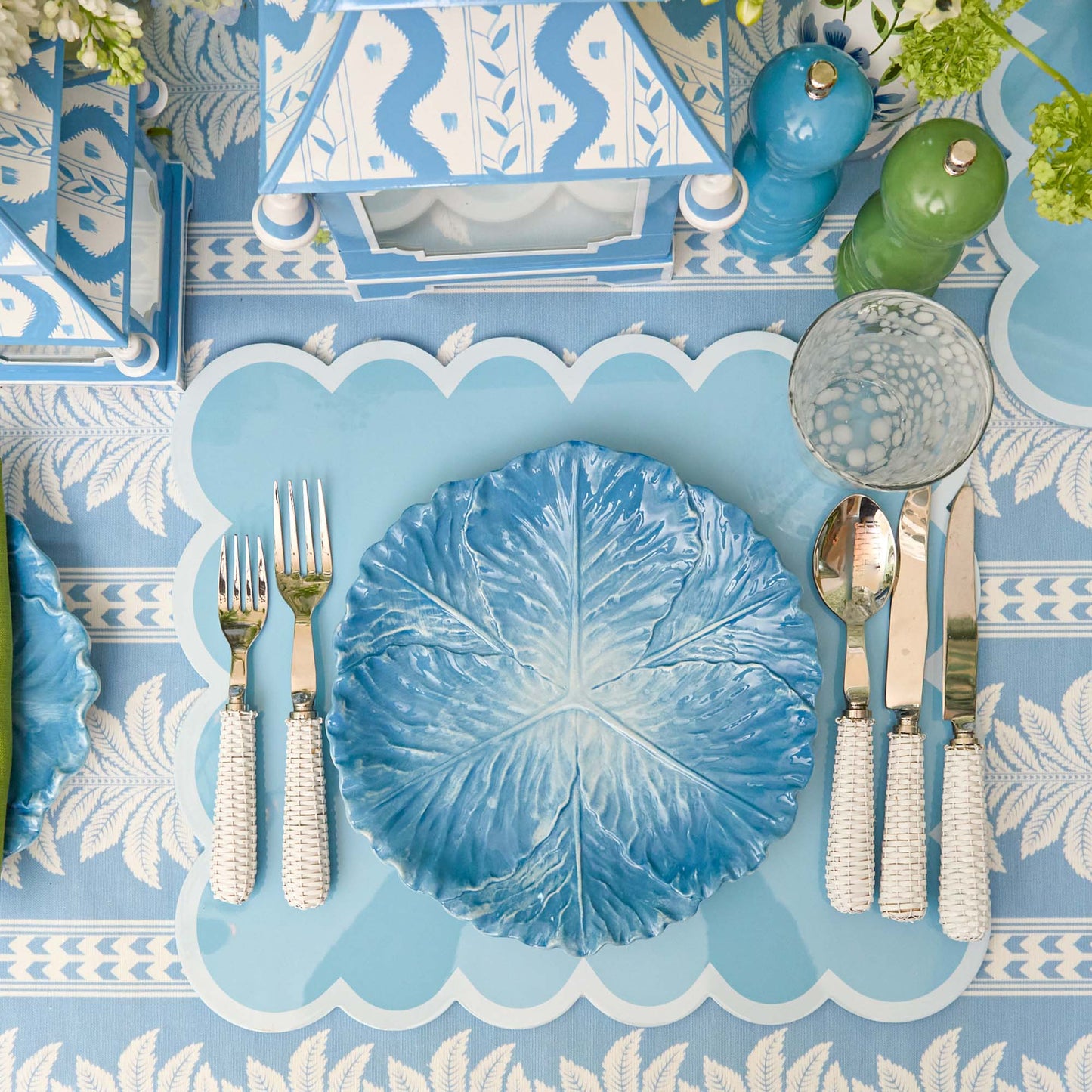Tovagliette all'americana laccate blu smerlate (set da 4)