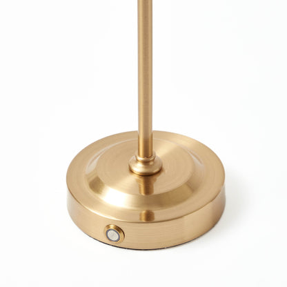 Lampada ricaricabile Edie Tall con paralume in loto blu e corallo (18 cm)