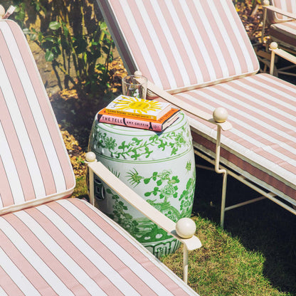 Sgabello in ceramica verde Chinoiserie