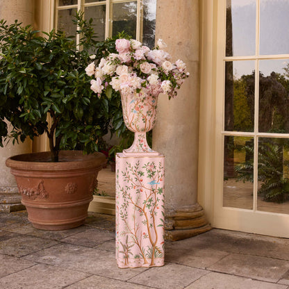 Urna in stile chinoiserie rosa Tole