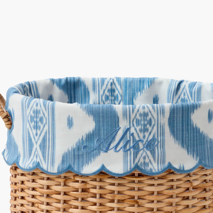 Cesto in rattan Isabella con fodera in ikat (extra piccolo)