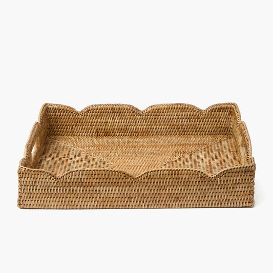 Vassoio grande in rattan naturale