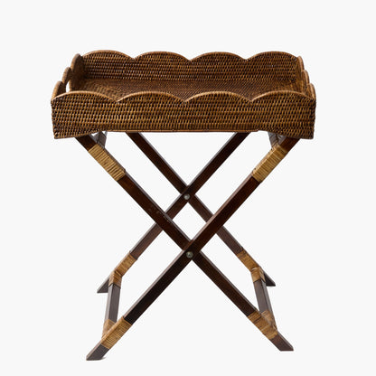 Vassoio in rattan marrone scuro
