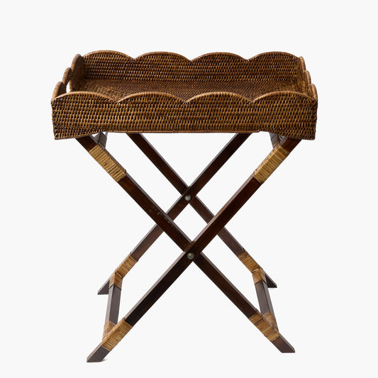 Vassoio in rattan marrone scuro
