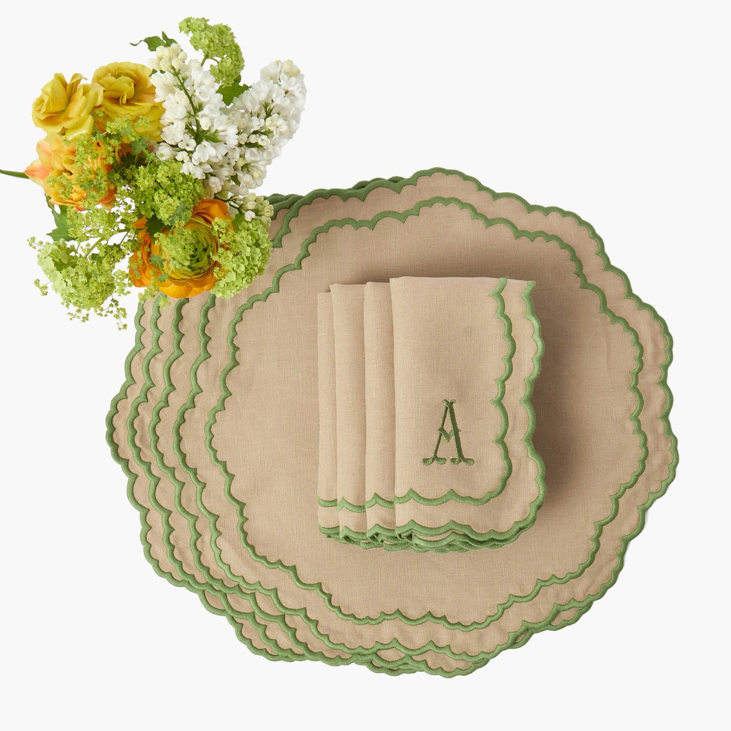 Tovagliette Edith Sand &amp; Green (set da 4)