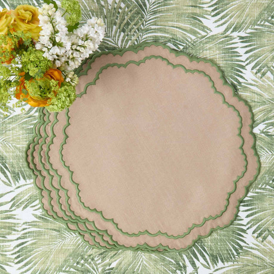 Tovagliette Edith Sand &amp; Green (set da 4)