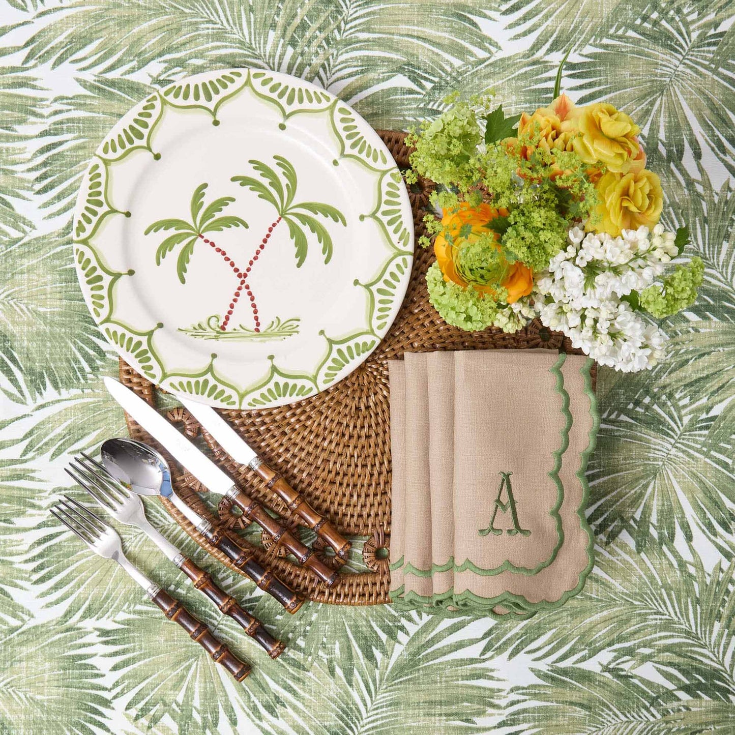 Tovagliette rotonde in rattan Elodie (set da 4)