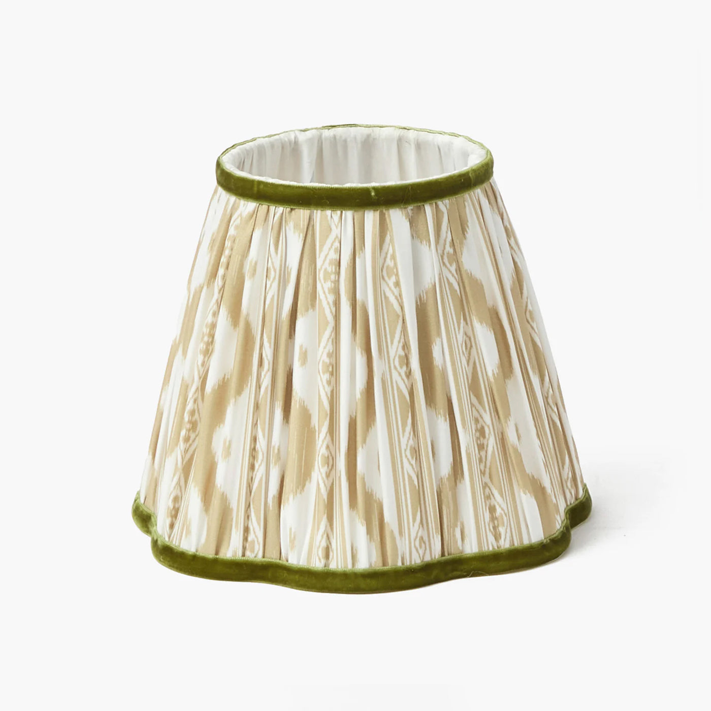 Paralume in stucco e ikat verde (18 cm)