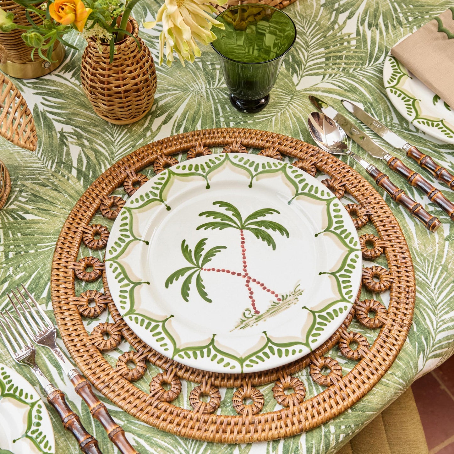 Tovagliette rotonde in rattan Elodie (set da 4)
