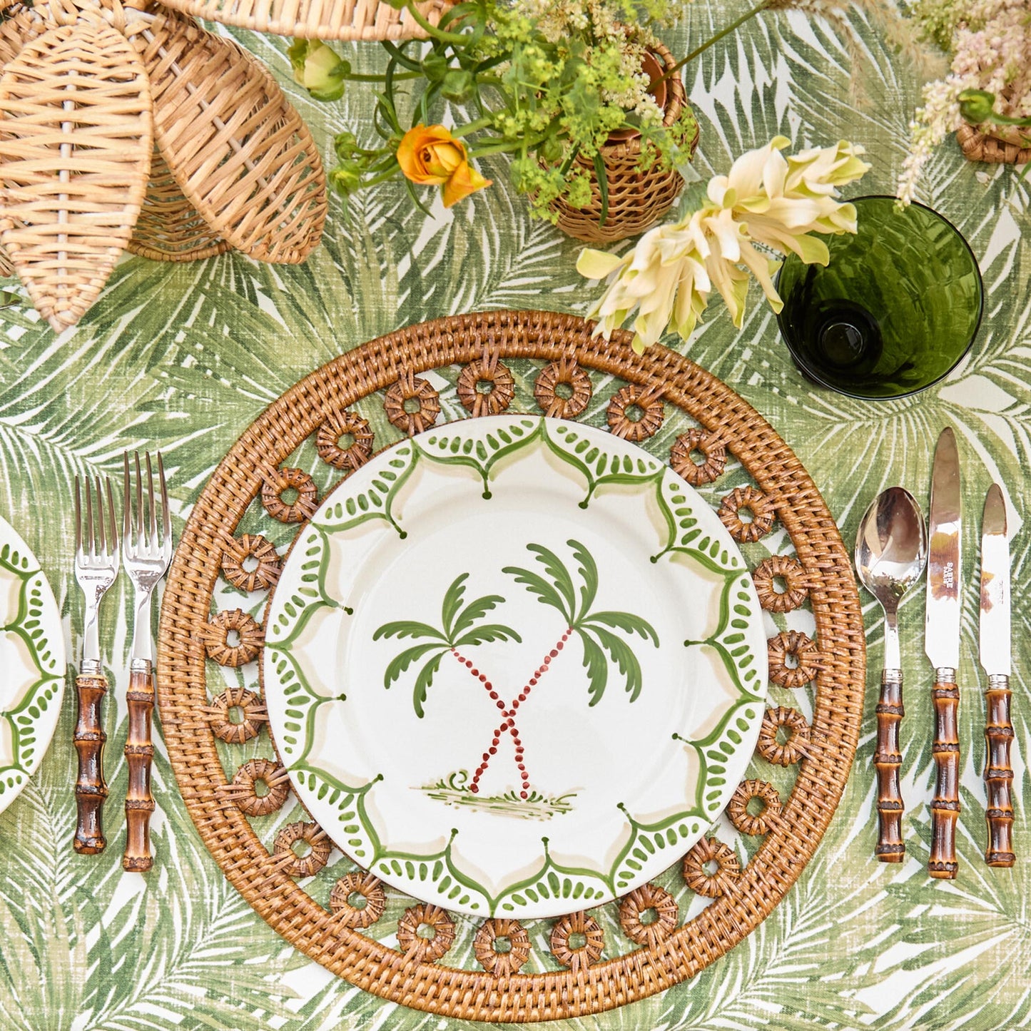 Tovagliette rotonde in rattan Elodie (set da 4)