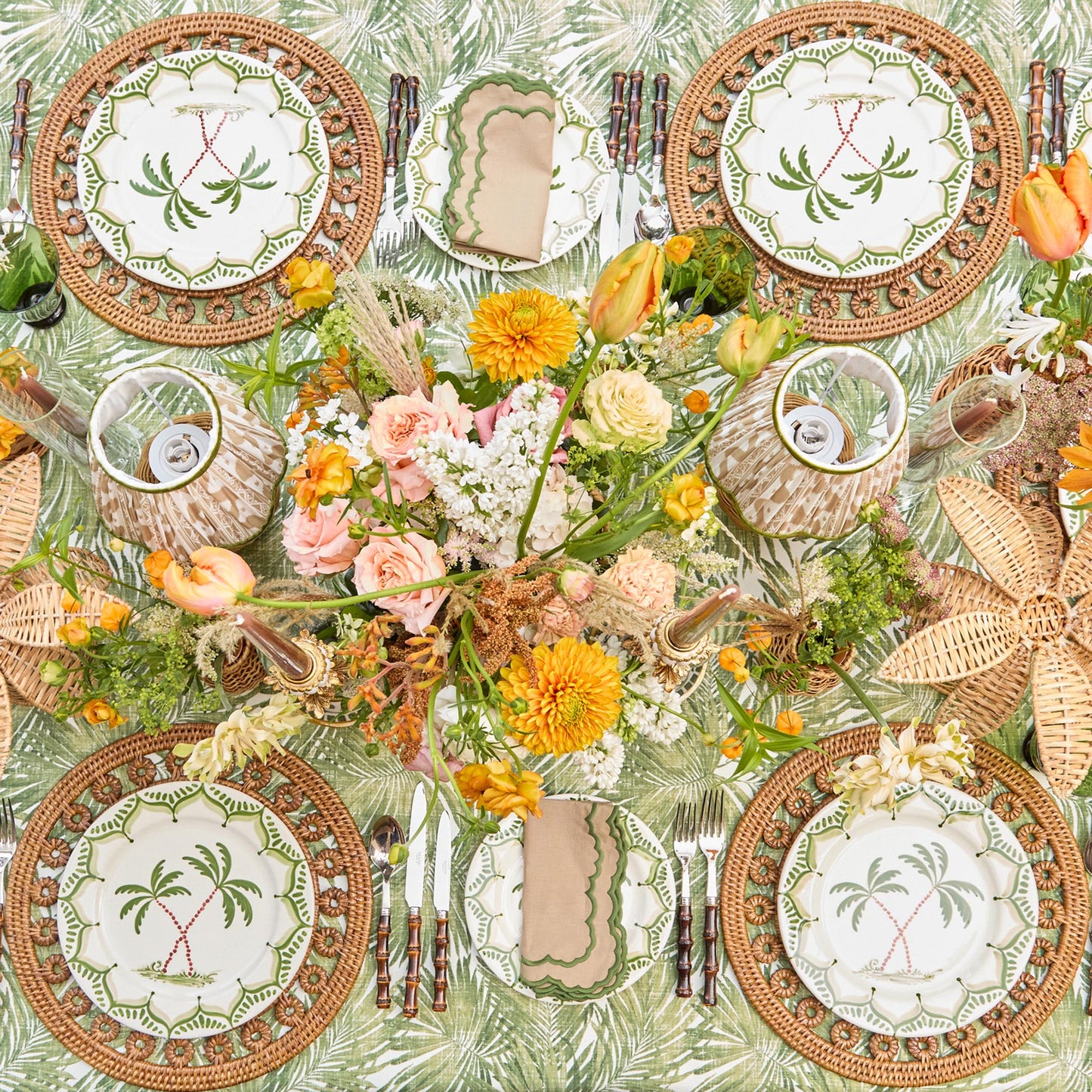 Tovagliette rotonde in rattan Elodie (set da 4)