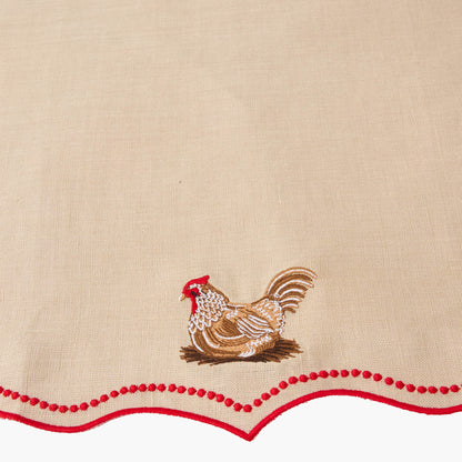 Tovagliette Eloise Putty e Red Linen e tovaglioli Henrietta Hen (set da 4)