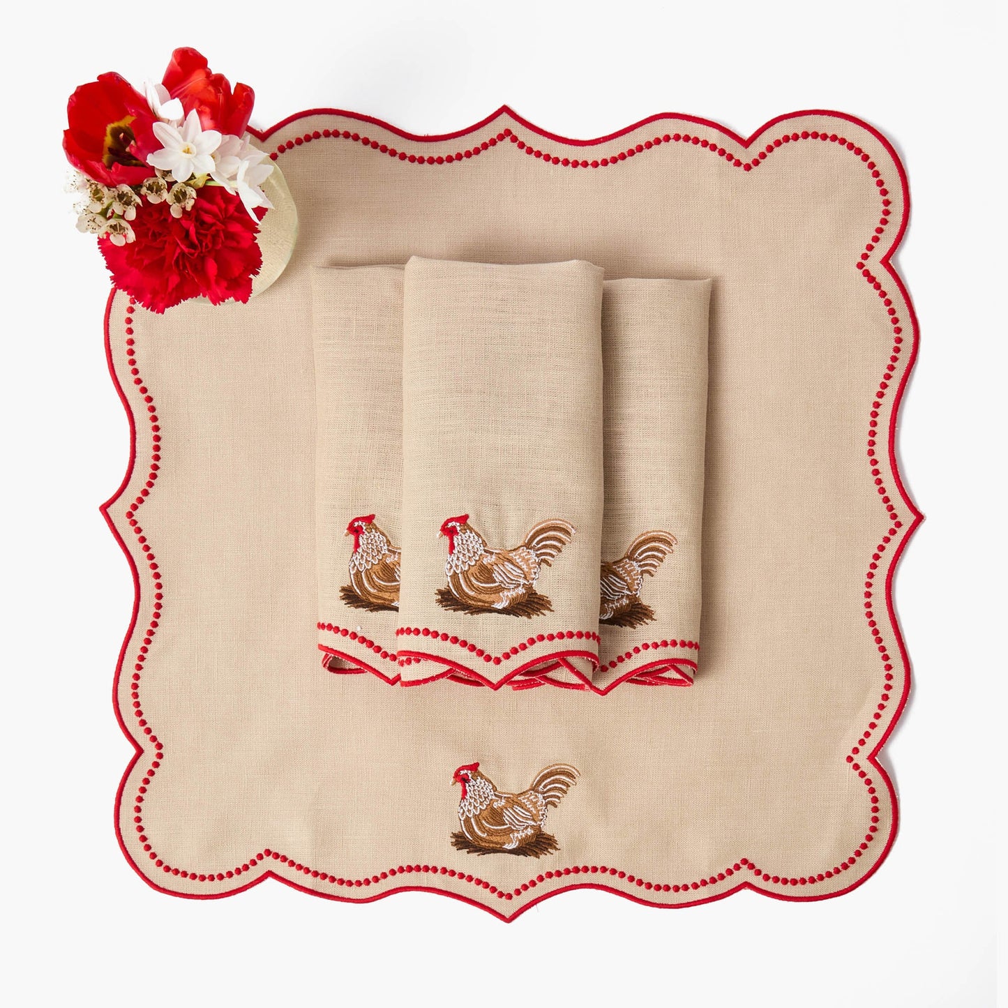 Tovaglioli di lino Henrietta Hen (set da 4)