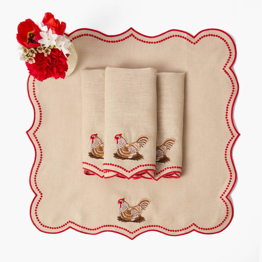 Tovaglioli di lino Henrietta Hen (set da 4)