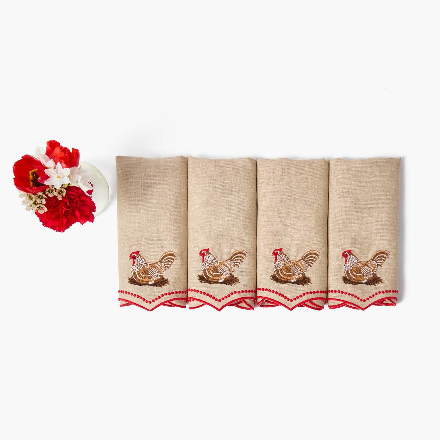 Tovaglioli di lino Henrietta Hen (set da 4)