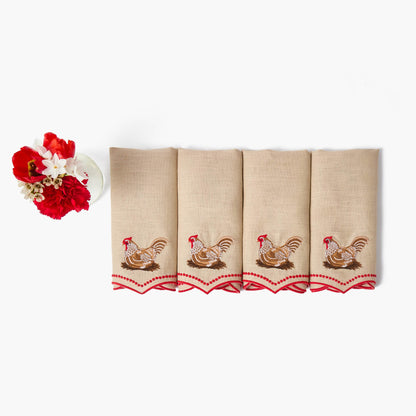 Tovaglioli di lino Henrietta Hen (set da 4)