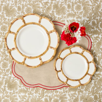 Tovagliette Eloise Putty e lino rosso (set da 4)