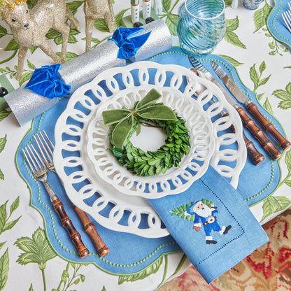 Ghirlande di bosso con fiocchi di velluto verde (set da 4)
