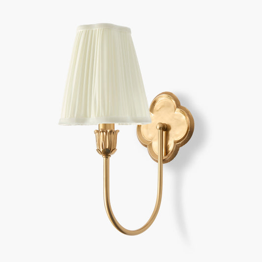 Lampada da parete ricaricabile a quattro foglie con paralume color crema (14 cm)