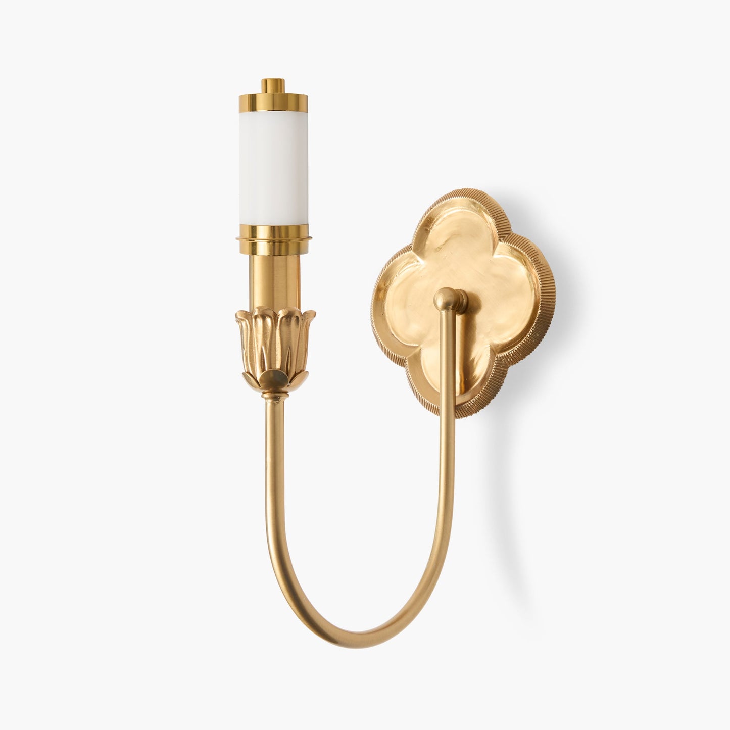 Lampada da parete ricaricabile a quattro foglie con paralume a balze color loto oliva (18 cm)