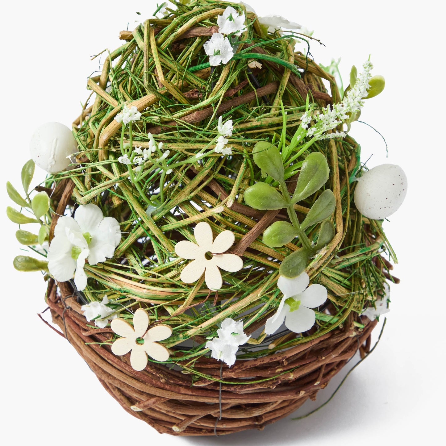 Uovo di Pasqua in vimini floreale (coppia)