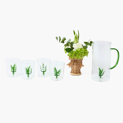 Brocca e bicchieri Mughetto (set da 4)
