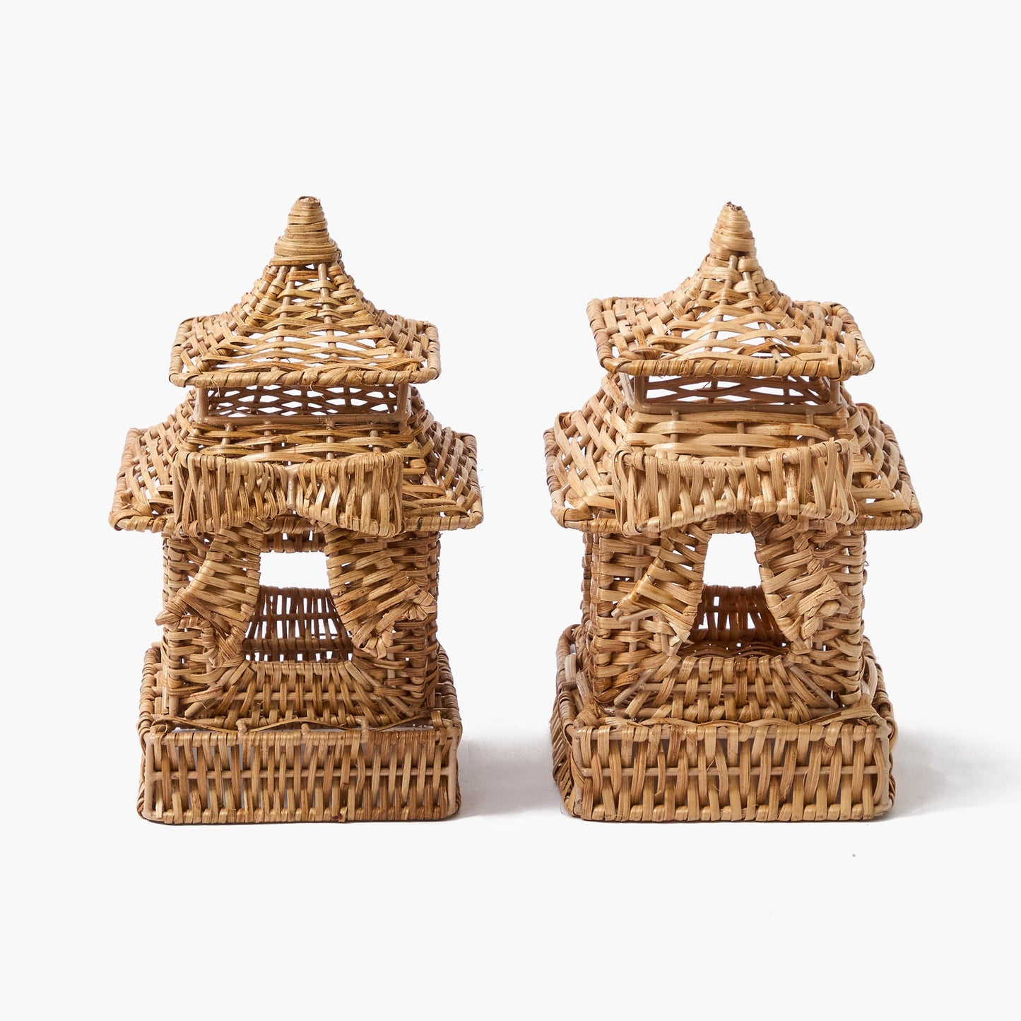 Lanterne Pagoda Mini Bow Rattan (coppia)