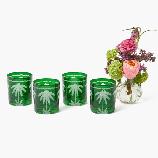 Bicchieri Emerald Palm Tree (set da 4)