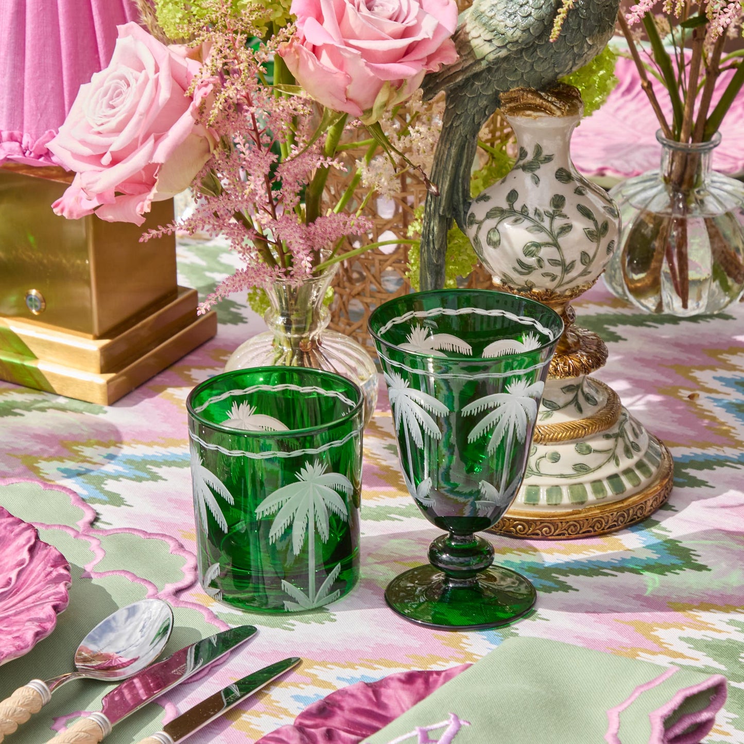 Set di 8 bicchieri Emerald Palm Tree