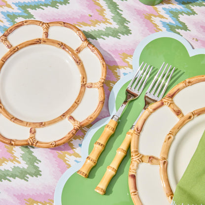 Tovagliette all'americana laccate verdi smerlate (set da 4)