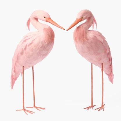 Cicogna Saskia rosa (coppia) - 60 cm