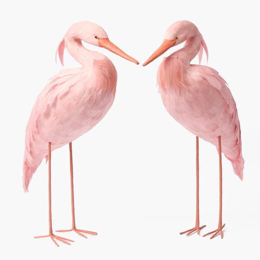 Cicogna Saskia rosa (coppia) - 60 cm