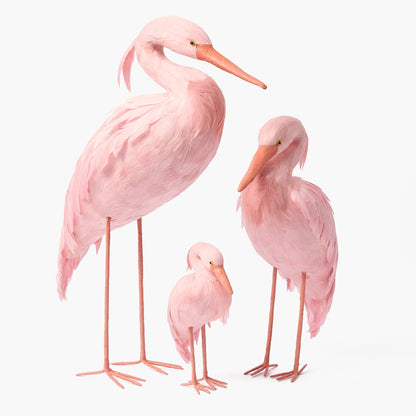 Cicogna Saskia rosa (coppia) - 60 cm