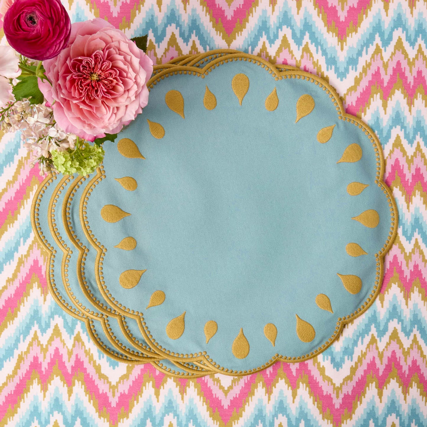Tovagliette Bettina Blue &amp; Caramel (set da 4)