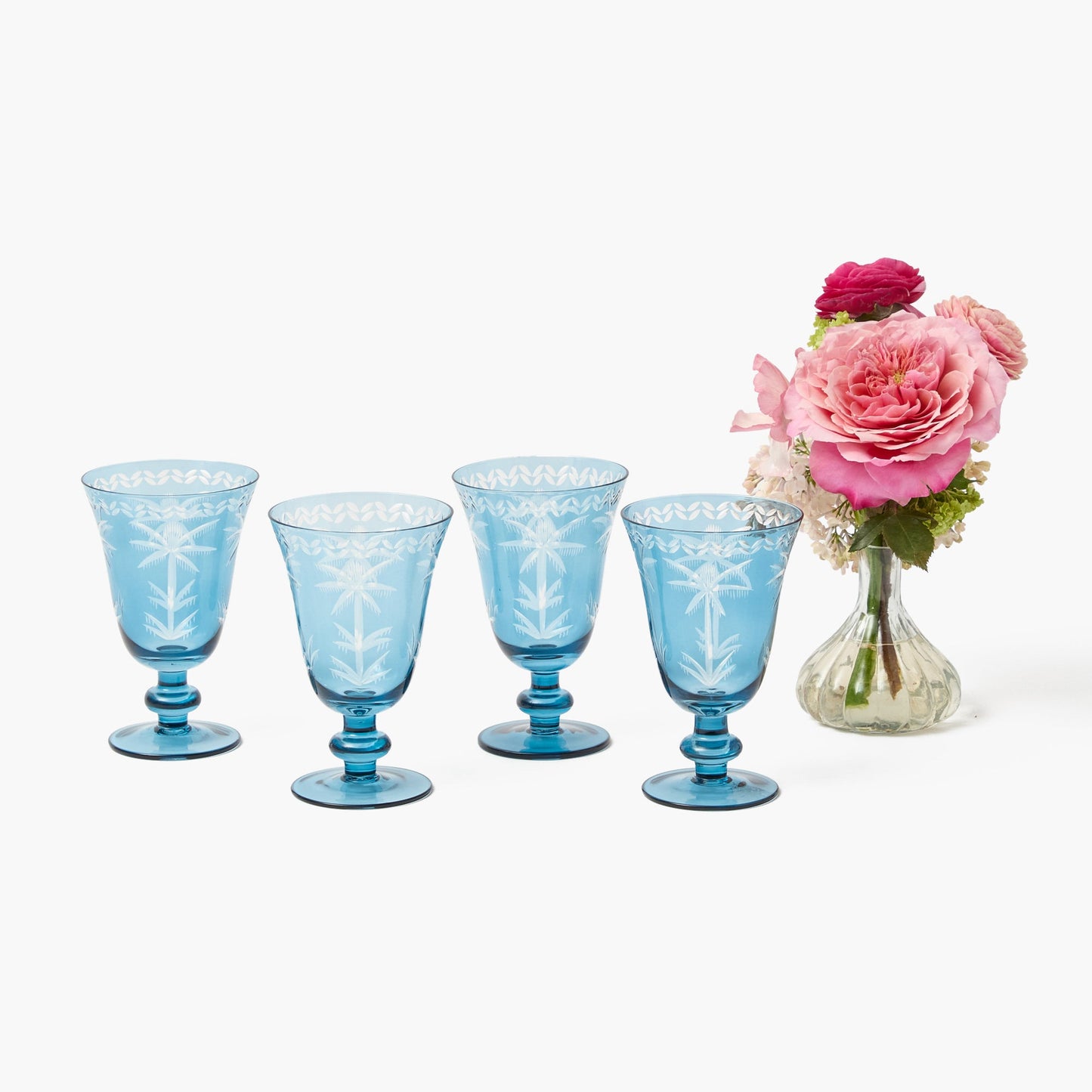 Bicchieri da vino Blue Palm (set da 4)