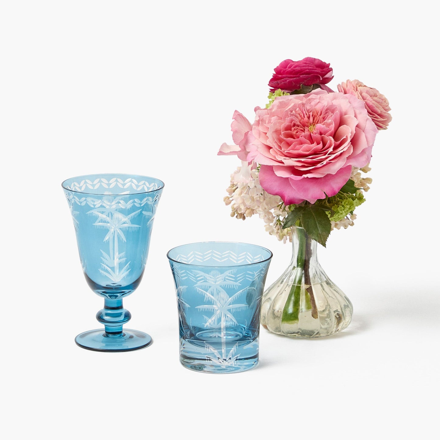 Bicchieri da vino Blue Palm (set da 4)