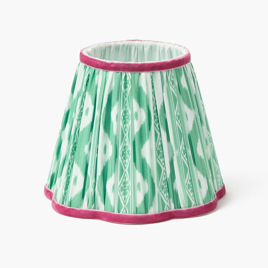 Paralume Ikat verde e lampone (18 cm)