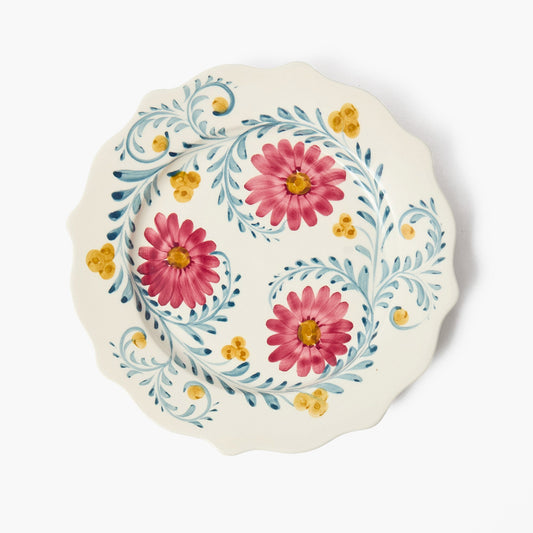 Piatto da portata con fiori rosa