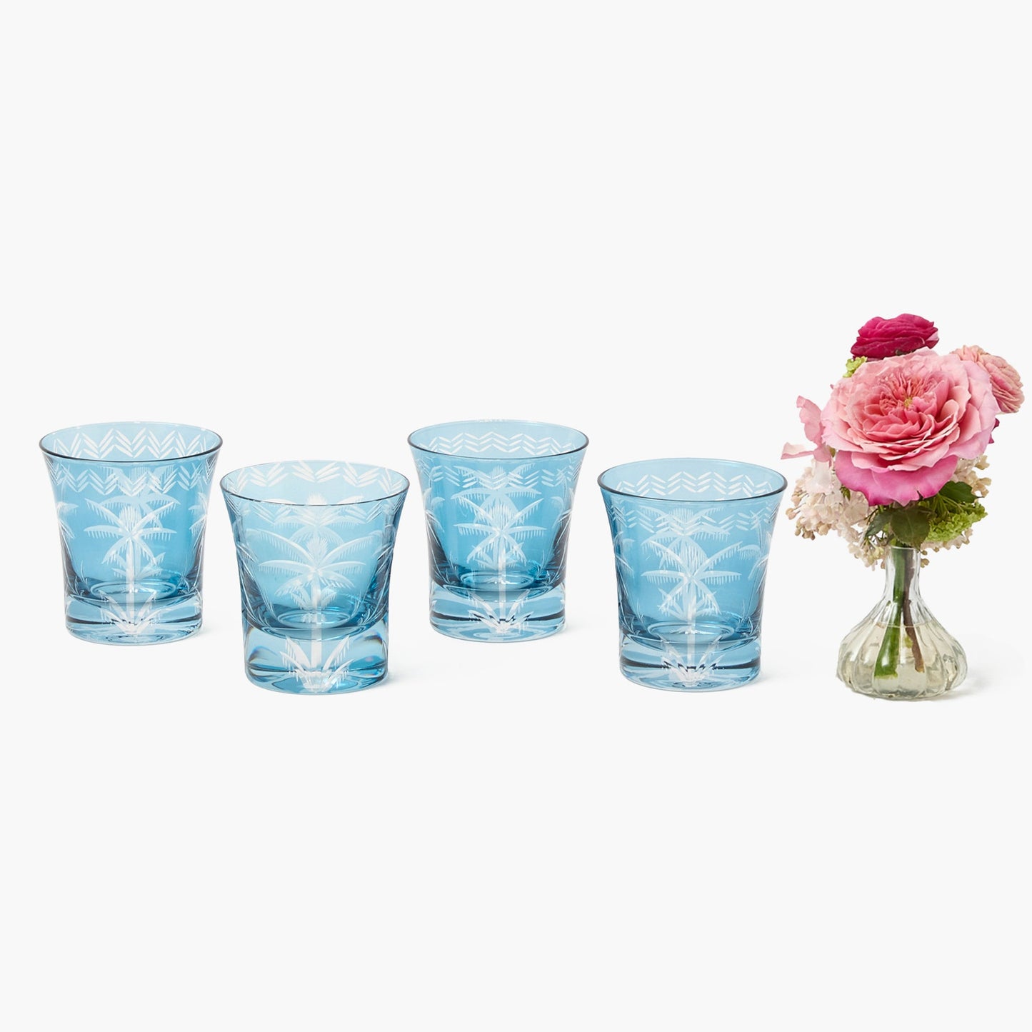 Bicchieri da acqua Blue Palm (set da 4)