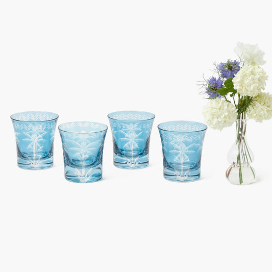 Bicchieri da acqua Blue Palm (set da 4)