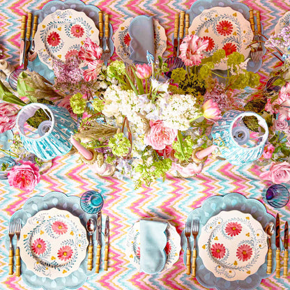 Piatti da portata con fiori rosa (set da 4)