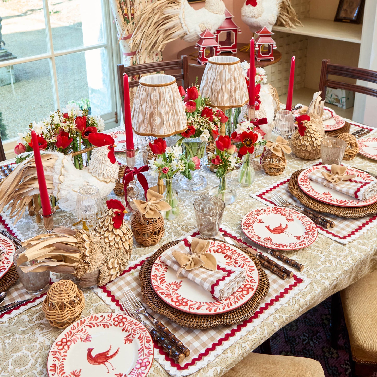 Set di candele con nastro Eden Chestnut (rosso)
