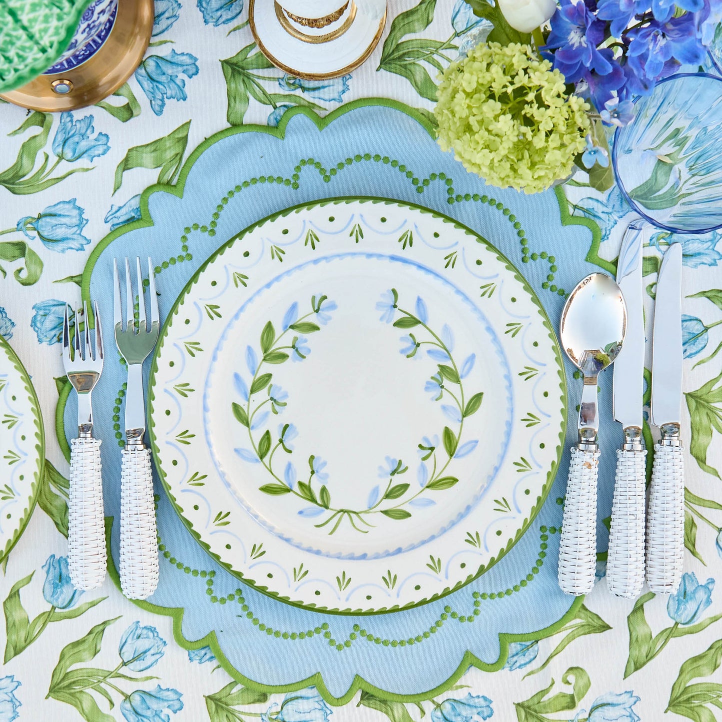 Piatti da portata e da antipasto Josephine Garland blu e verde (set da 8)