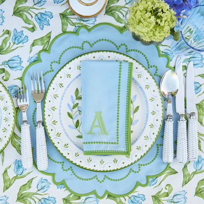 Tovaglioli Mariana blu e verde (set da 4)