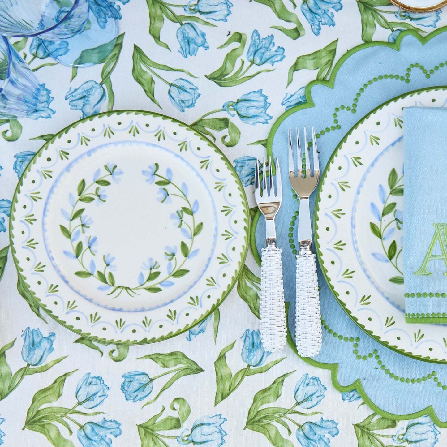 Piatti Josephine Green &amp; Blue (set da 4)