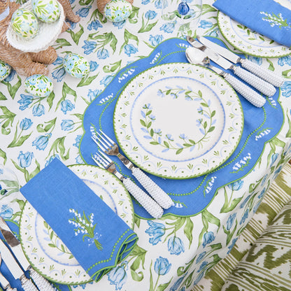 Tovagliette in lino blu Lily of the Valley (set da 4)