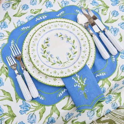 Tovagliette in lino blu Lily of the Valley (set da 4)