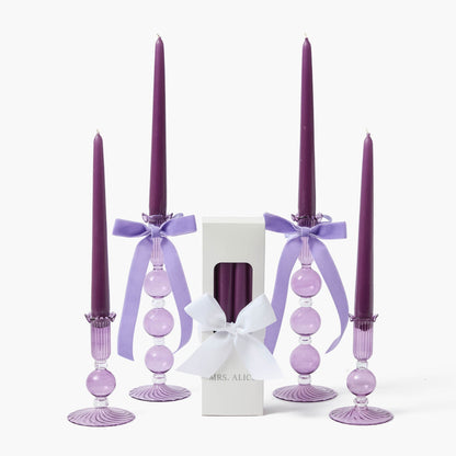 Set di candele con nastro viola Eden