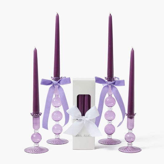 Set di candele con nastro viola Eden