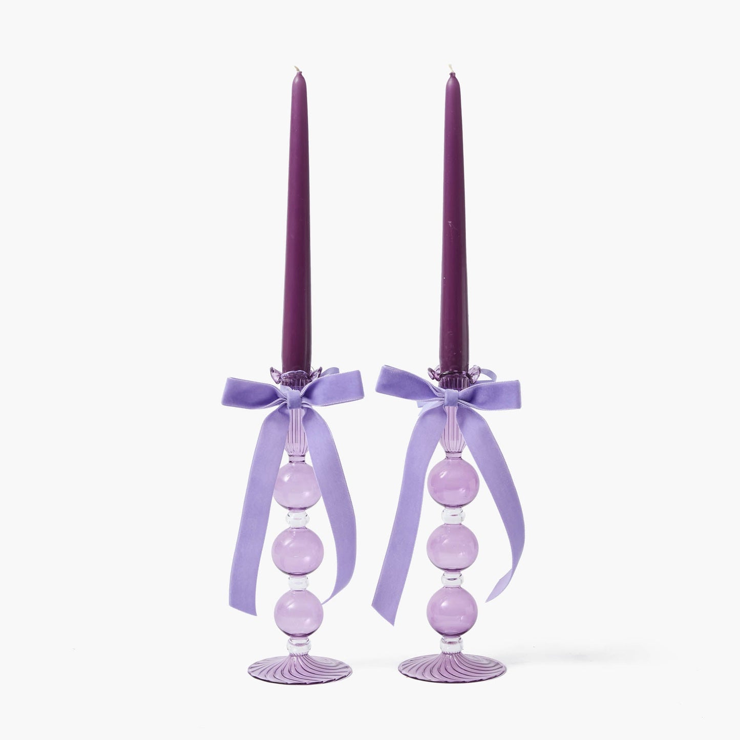 Set di candele con nastro viola Eden
